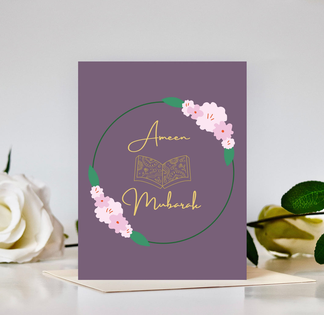 Floral Ameen Mubarak Card