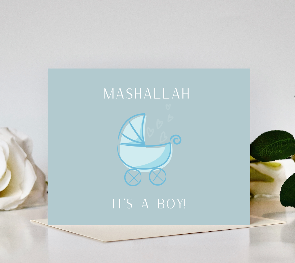 Boy Carriage Baby Card