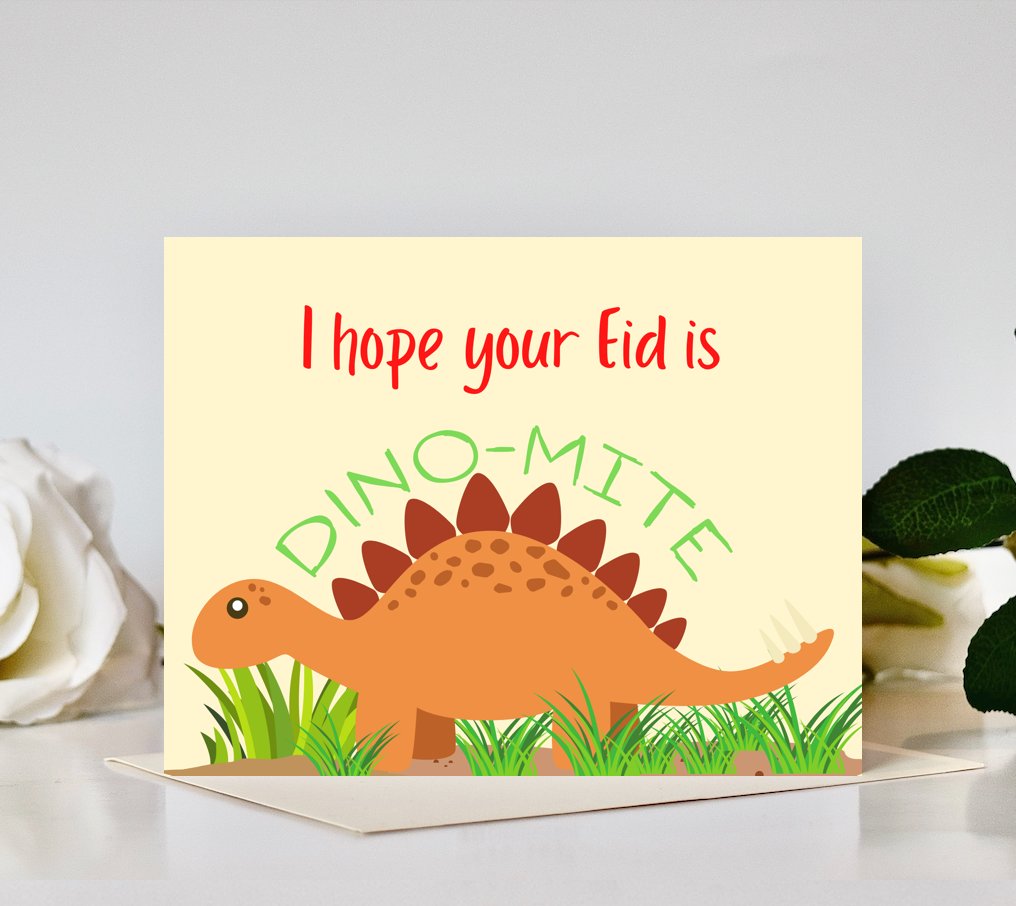 Kids Dino-mite Eid Card
