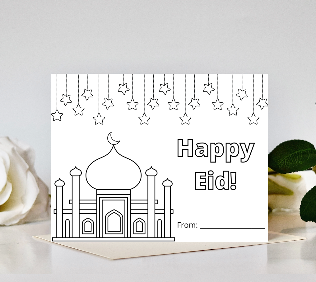 Happy Eid Color-in Eid Card