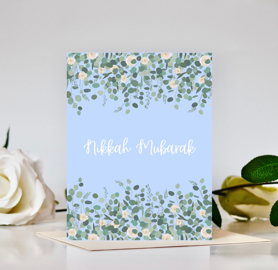 Floral Nikkah Mubarak Card