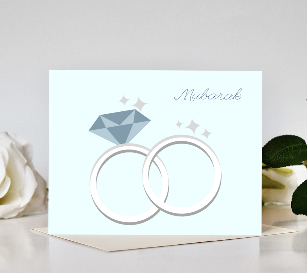 Engagement/Wedding Mubarak Card - Rings