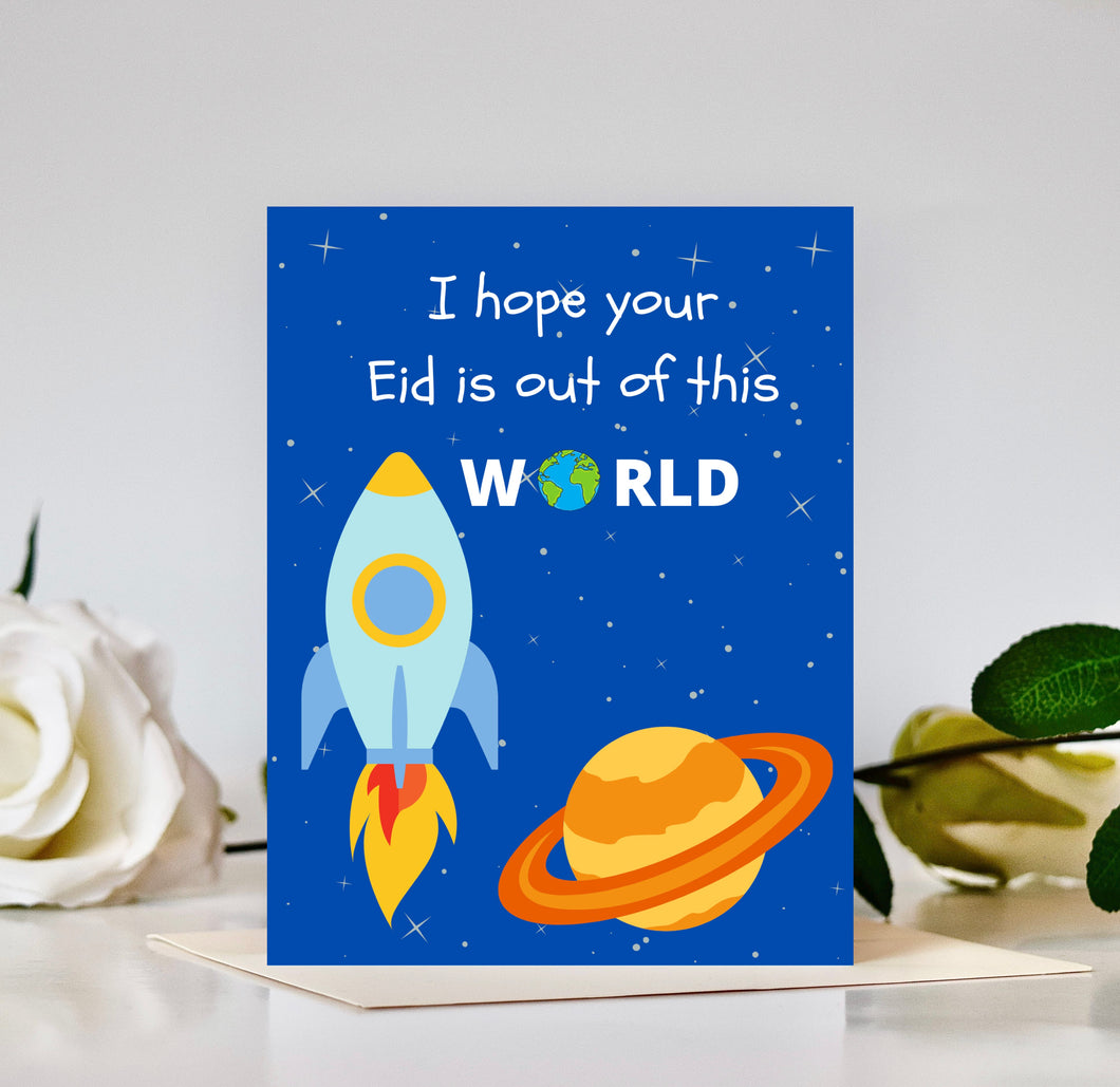 Spaceship Eid Card