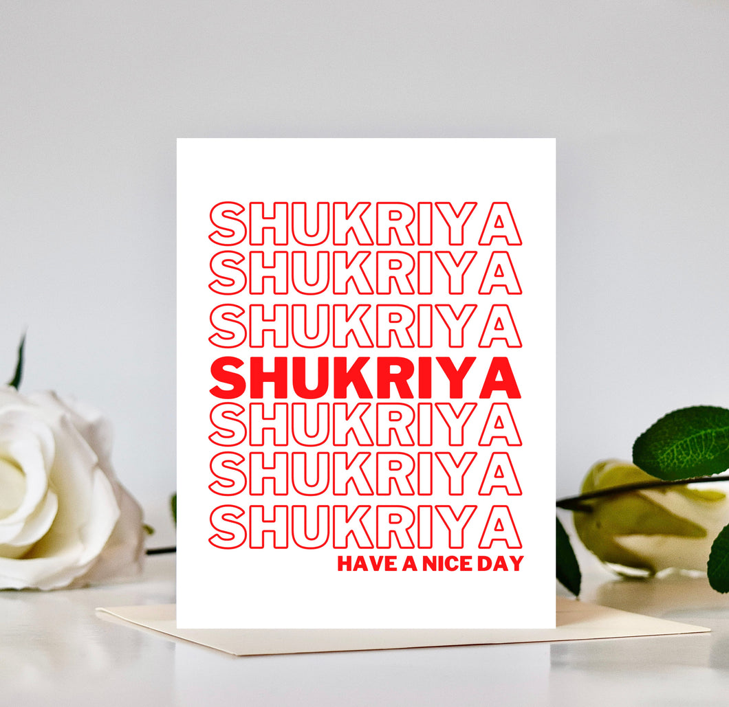 Shopping Bag Shukriya Card